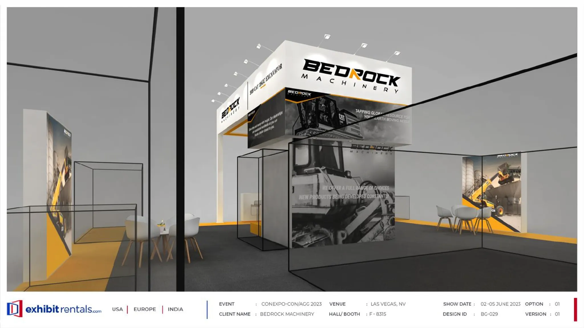 40x40 Island booth design by Exhibit-Rentals